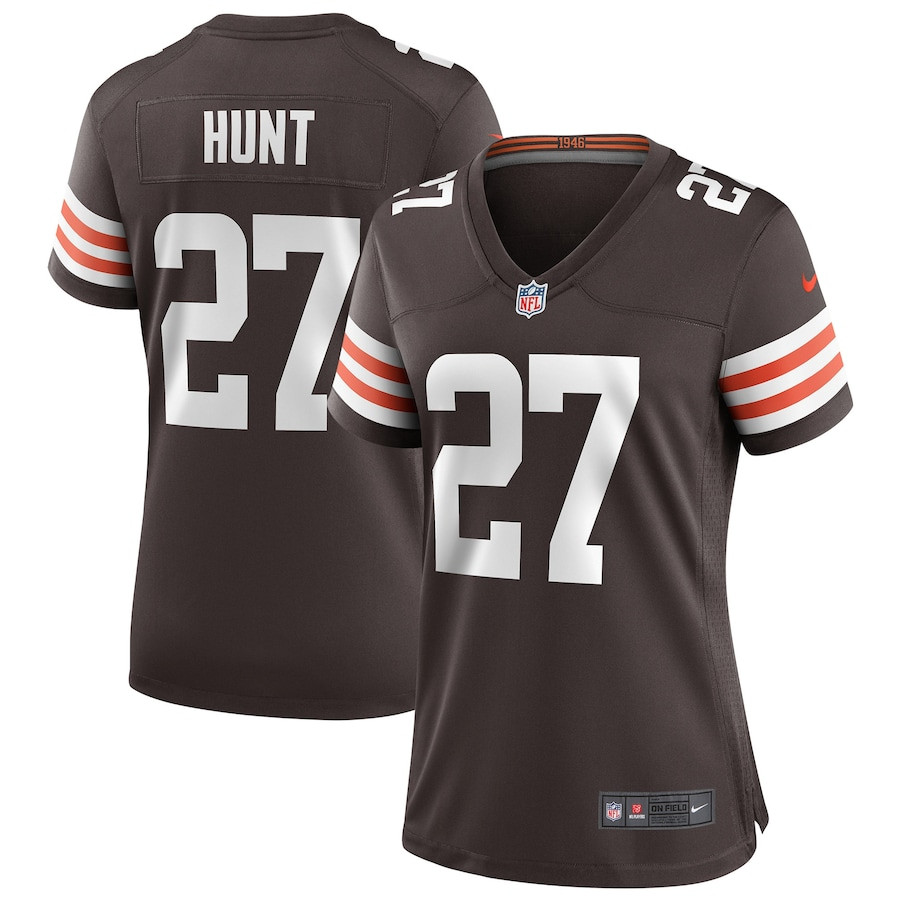Kareem Hunt 27 Cleveland Browns Game Women Jersey - Brown JS7381 Saliibo