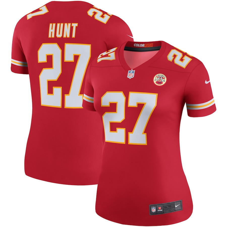 Kareem Hunt 27 Kansas City Chiefs Women Color Rush Legend Jersey - Red JS6294 Saliibo