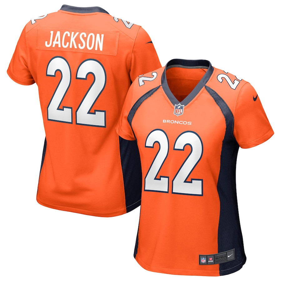 Kareem Jackson 22 Denver Broncos Women Game Jersey - Orange JS4384 Saliibo