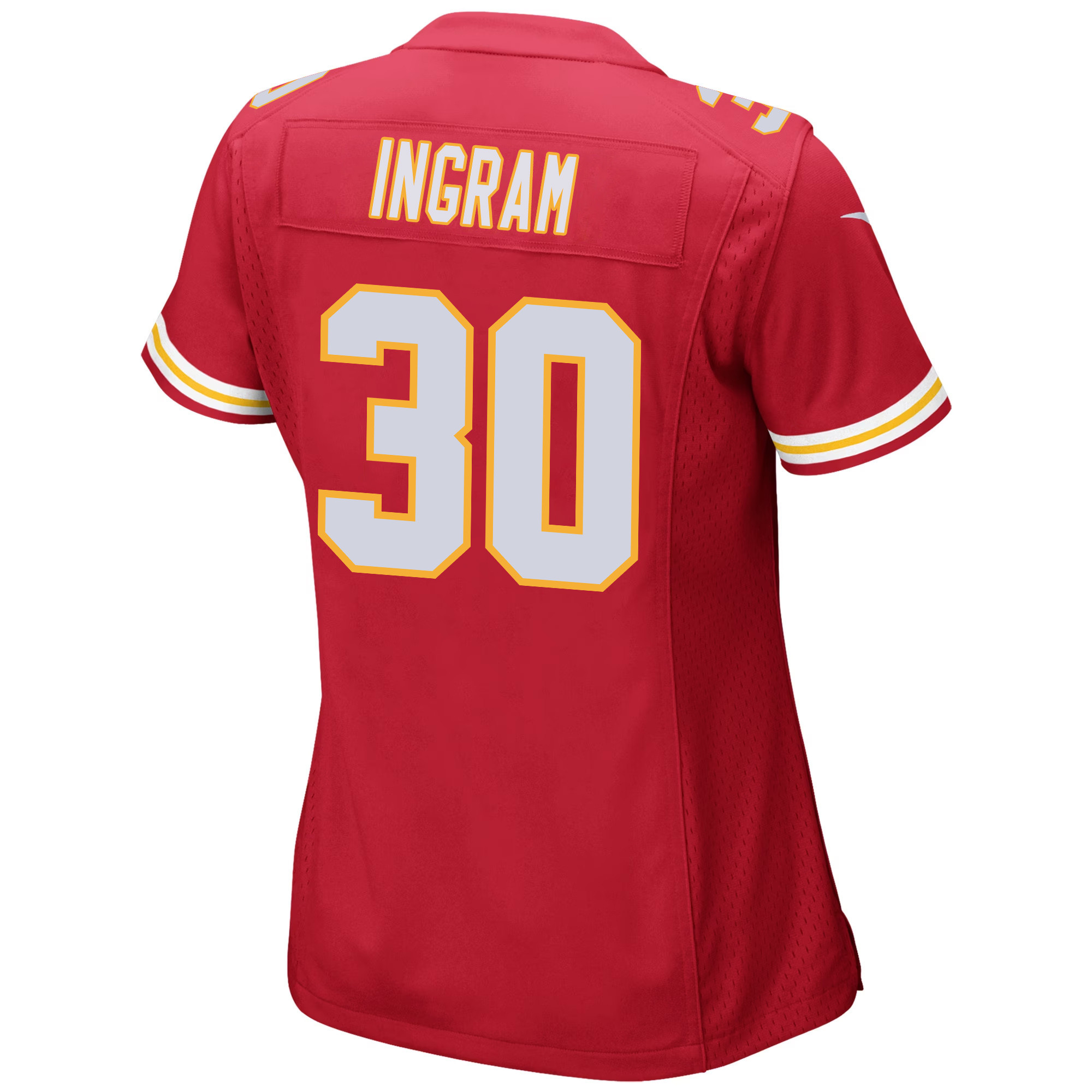 Keaontay Ingram 30 Kansas City Chiefs Super Bowl LVIII Champions 4 Stars Patch Game Women Jersey - Red JS2641 Saliibo - Image 3