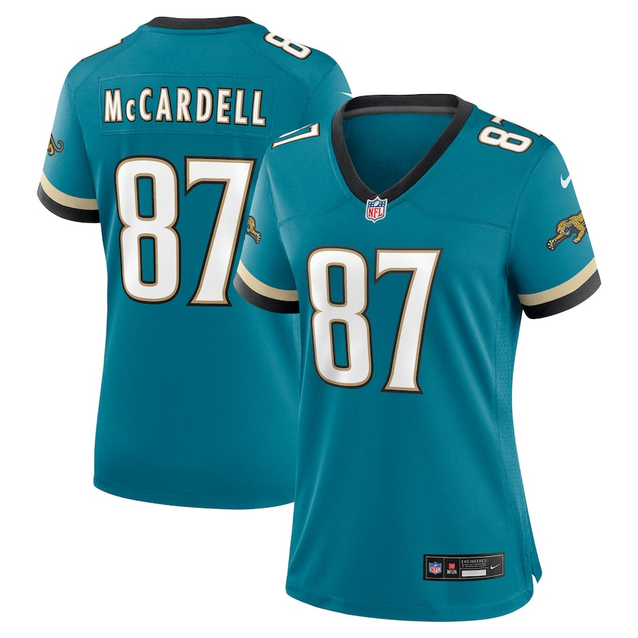 Keenan McCardell 87 Jacksonville Jaguars Women's Prowler Throwback Game Jersey - Teal JS8340 Saliibo