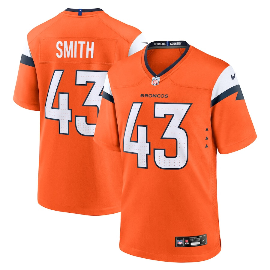 Keidron Smith 43 Denver Broncos Team Game Men Jersey - Orange JS6853 Saliibo
