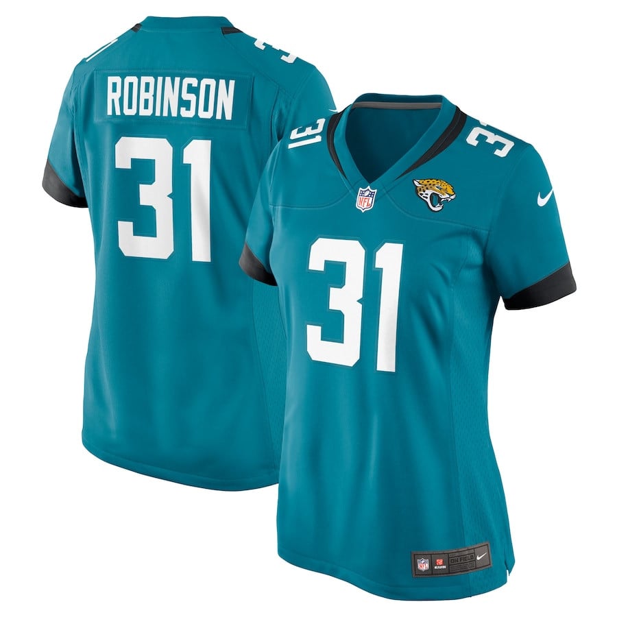 Keilan Robinson 31 Jacksonville Jaguars Women's Game Jersey - Teal JS9026 Saliibo