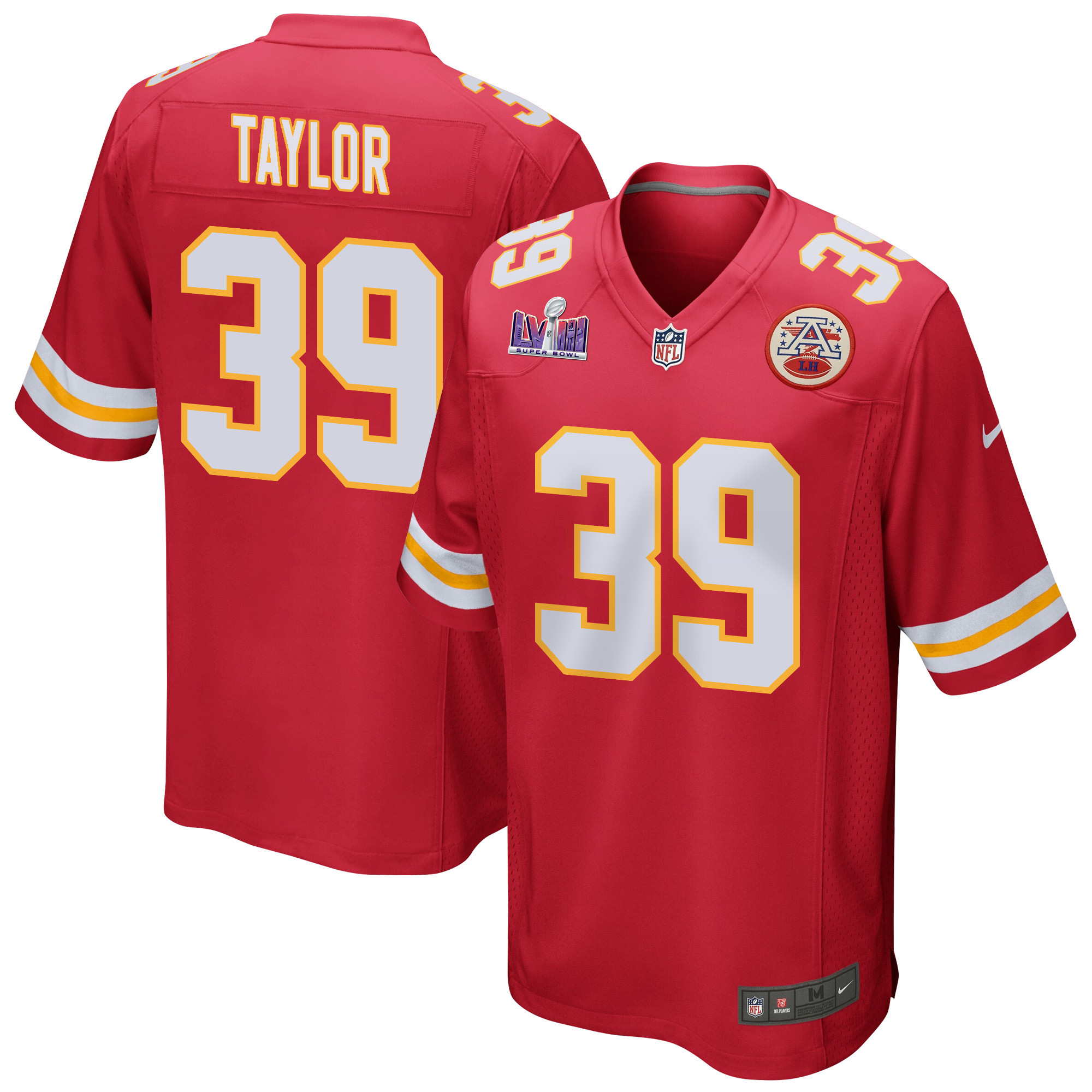 Keith Taylor 39 Kansas City Chiefs Super Bowl LVIII Patch Game Men Jersey - Red JS4017 Saliibo