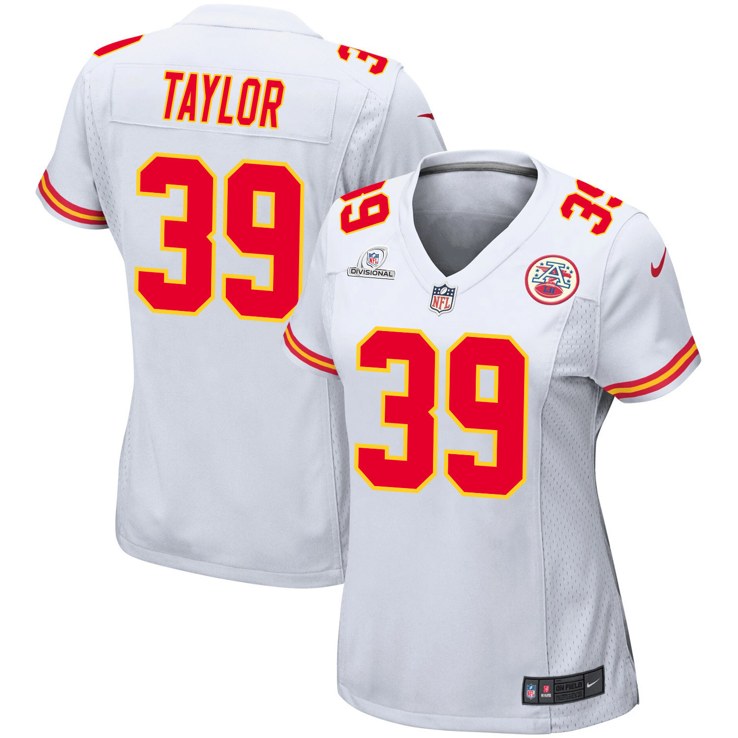 Keith Taylor 39 Kansas City Chiefs Super Bowl LVIII Patch Game Women Jersey - White JS9368 Saliibo