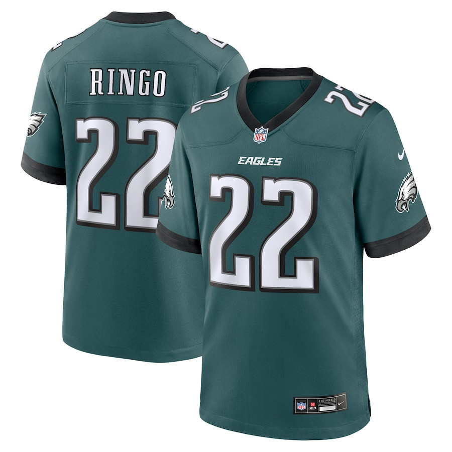 Kelee Ringo 22 Philadelphia Eagles Team Game Men Jersey - Midnight Green JS2000 Saliibo
