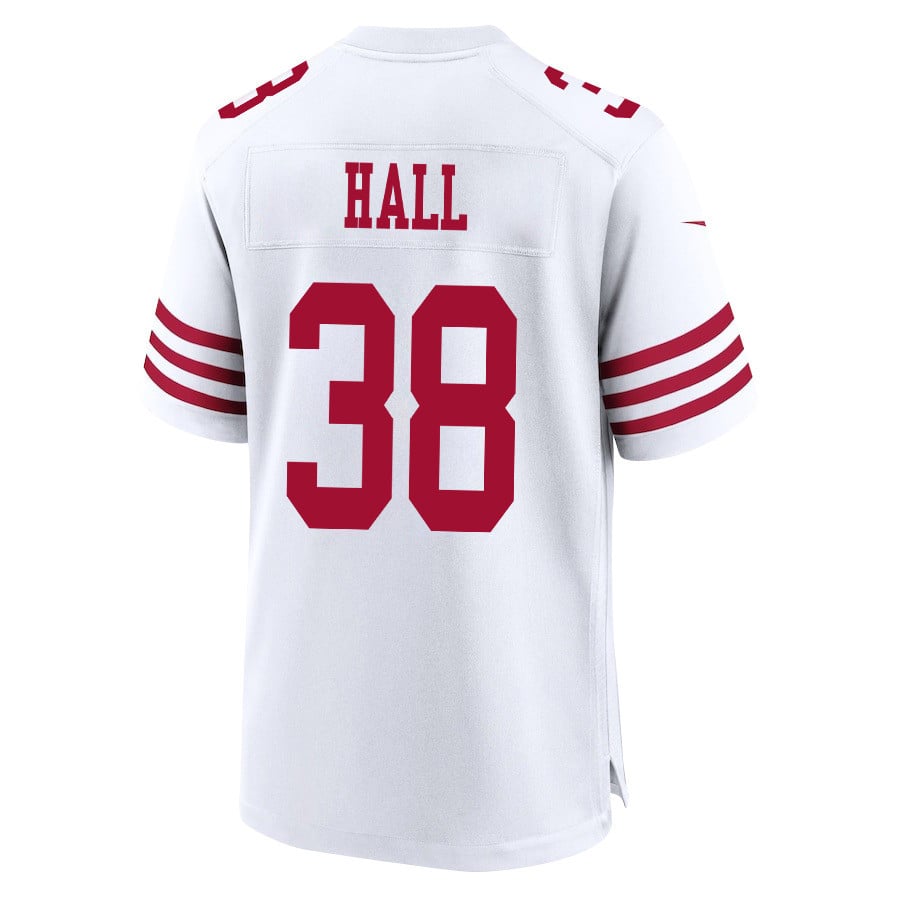 Kemon Hall 38 San Francisco 49ers Super Bowl LVIII Patch Game Men Jersey - White JS2759 Saliibo - Image 3