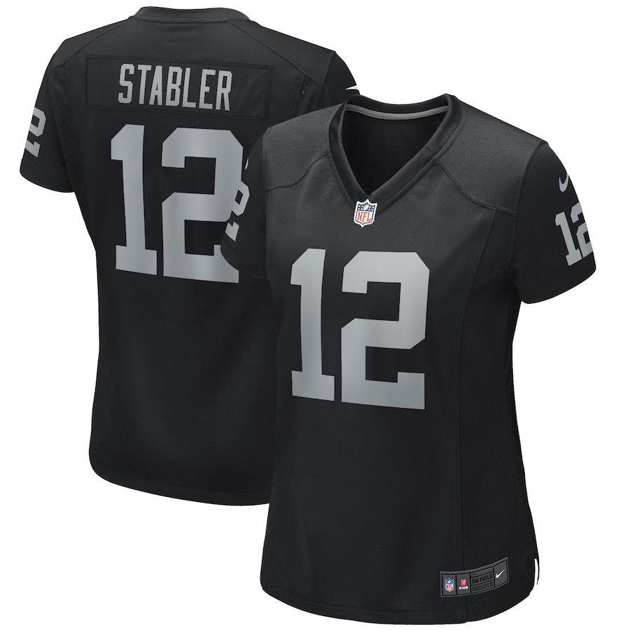 Ken Stabler 12 Las Vegas Raiders Women's Game Player Jersey - Black JS8162 Saliibo