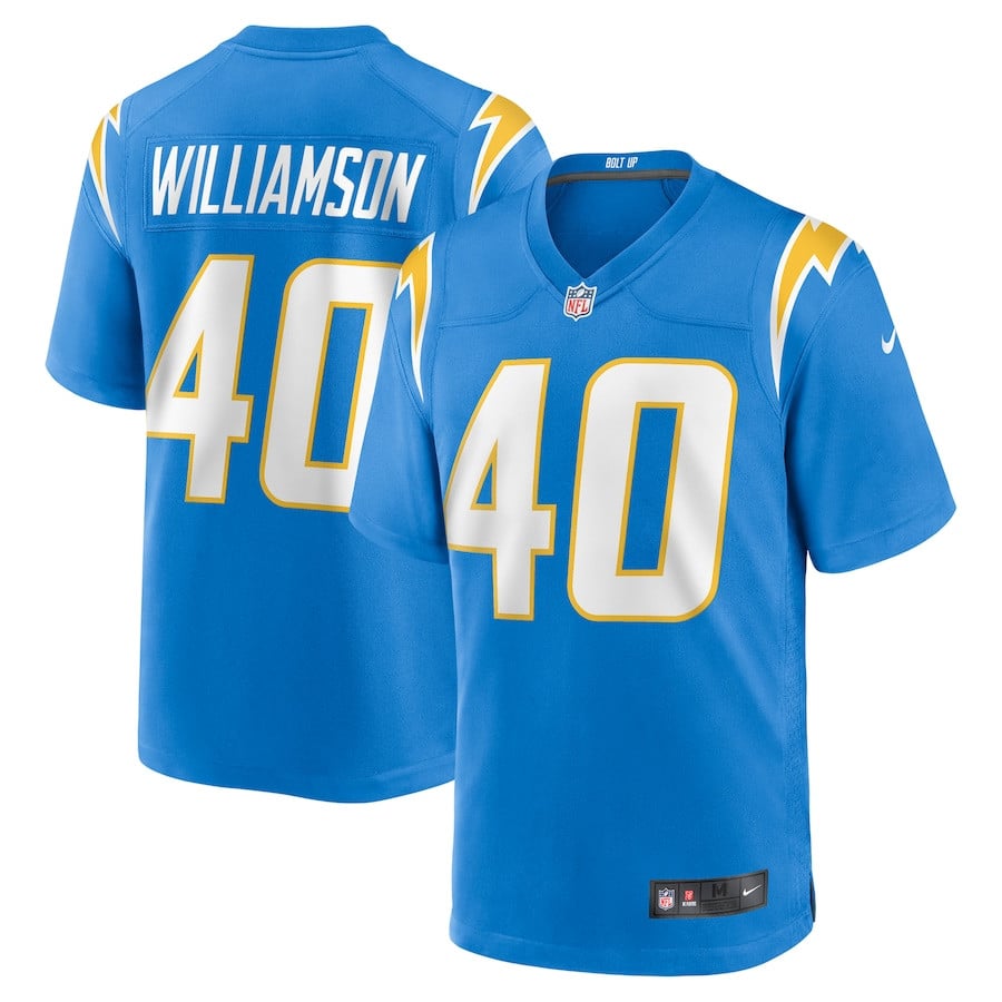 Kendall Williamson 40 Los Angeles Chargers Team Game Men Jersey - Powder Blue JS3350 Saliibo