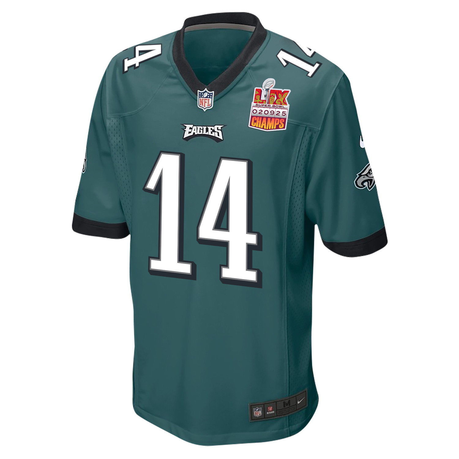 Kenneth Gainwell 14 Philadelphia Eagles Super Bowl LIX Champions Patch Game Men Jersey - Midnight Green JS8233 Saliibo - Image 3