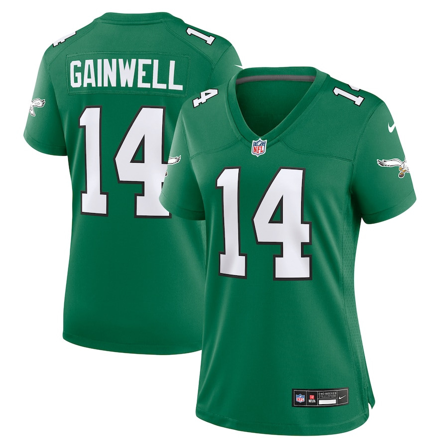 Kenneth Gainwell 14 Philadelphia Eagles Women's Alternate Game Jersey - Kelly Green JS6250 Saliibo