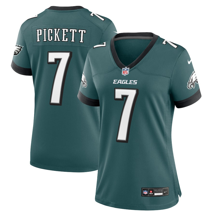 Kenny Pickett 7 Philadelphia Eagles Women's Team Game Jersey - Midnight Green JS4431 Saliibo
