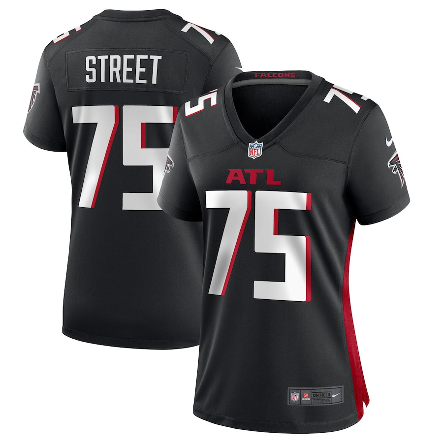 Kentavius Street 75 Atlanta Falcons Game Women Jersey - Black JS9249 Saliibo
