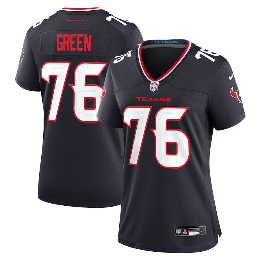 Kenyon Green 76 Houston Texans Women's Team Game Jersey - Navy JS5654 Saliibo