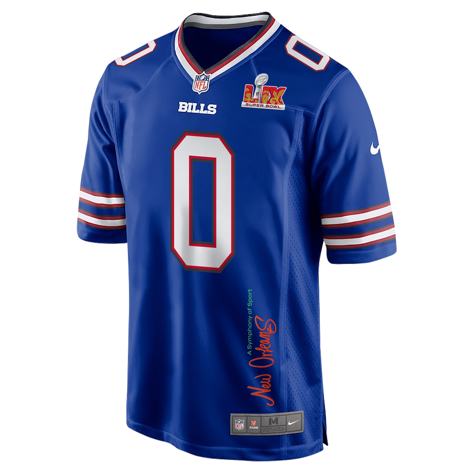 Keon Coleman 0 Buffalo Bills Super Bowl LIX 'New Orleans - A Symphony of Sport' EMBROIDERED Game Men Jersey - Royal JS1638 Saliibo - Image 3
