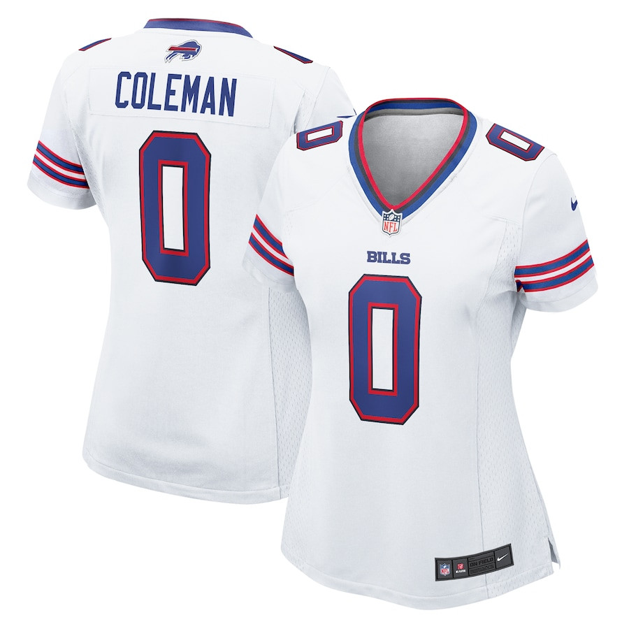 Keon Coleman 0 Buffalo Bills Women's Game Jersey - White JS3938 Saliibo