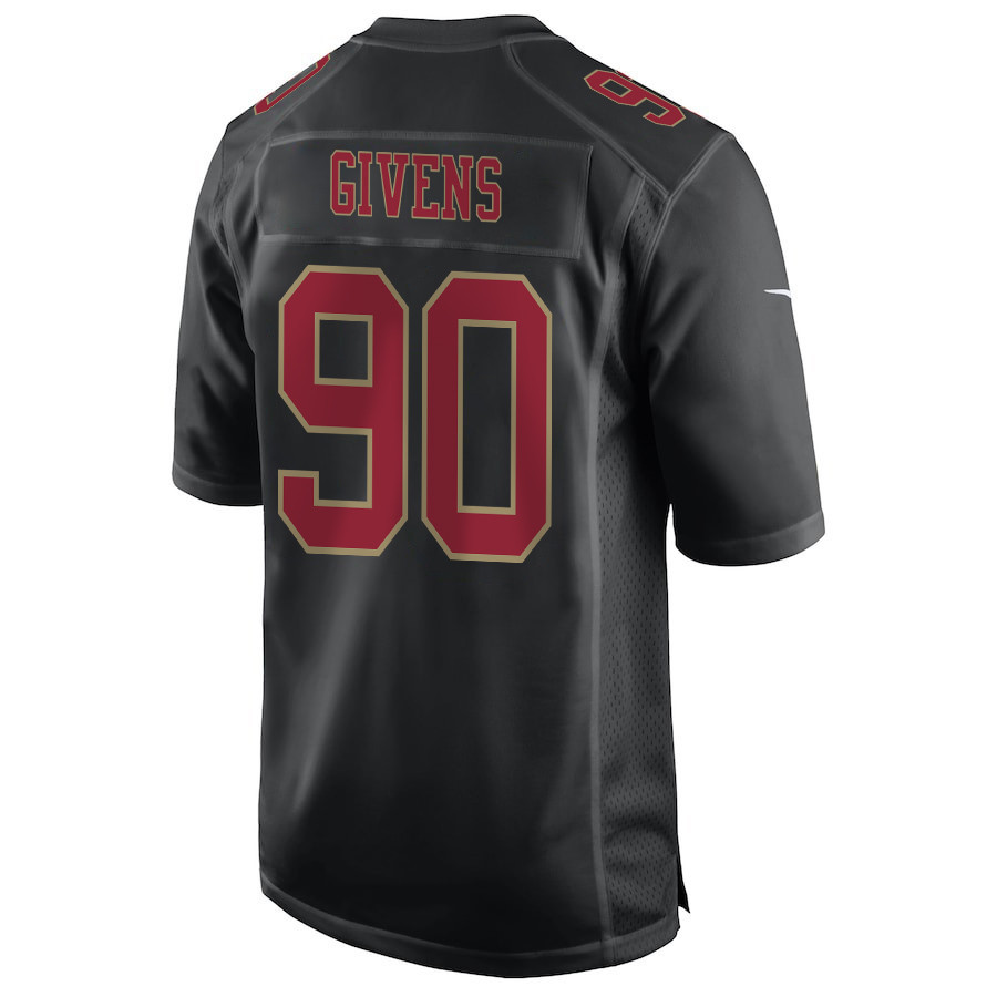 Kevin Givens 90 San Francisco 49ers Super Bowl LVIII Patch Fashion Game Men Jersey - Carbon Black JS1792 Saliibo - Image 3