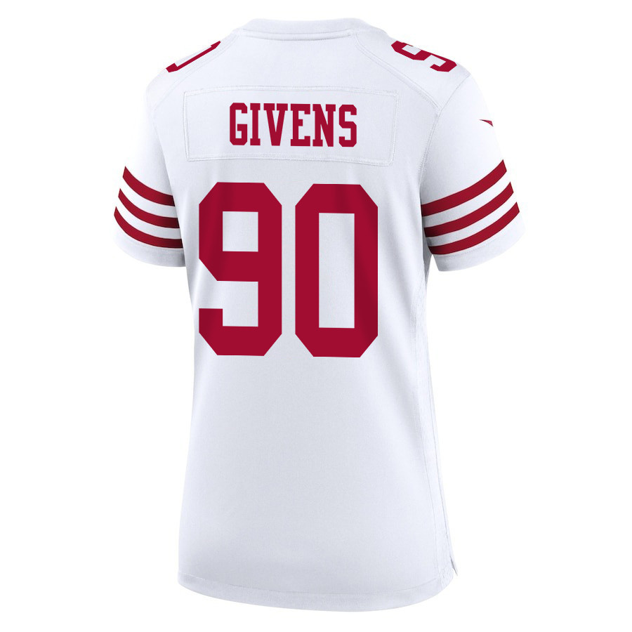 Kevin Givens 90 San Francisco 49ers Super Bowl LVIII Patch Game Women Jersey - White JS5319 Saliibo - Image 3