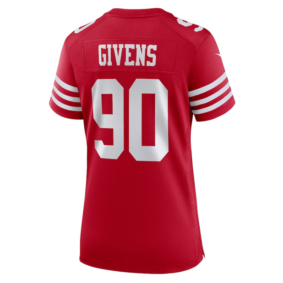 Kevin Givens 90 San Francisco 49ers Women's Game Jersey - Scarlet JS7270 Saliibo - Image 3