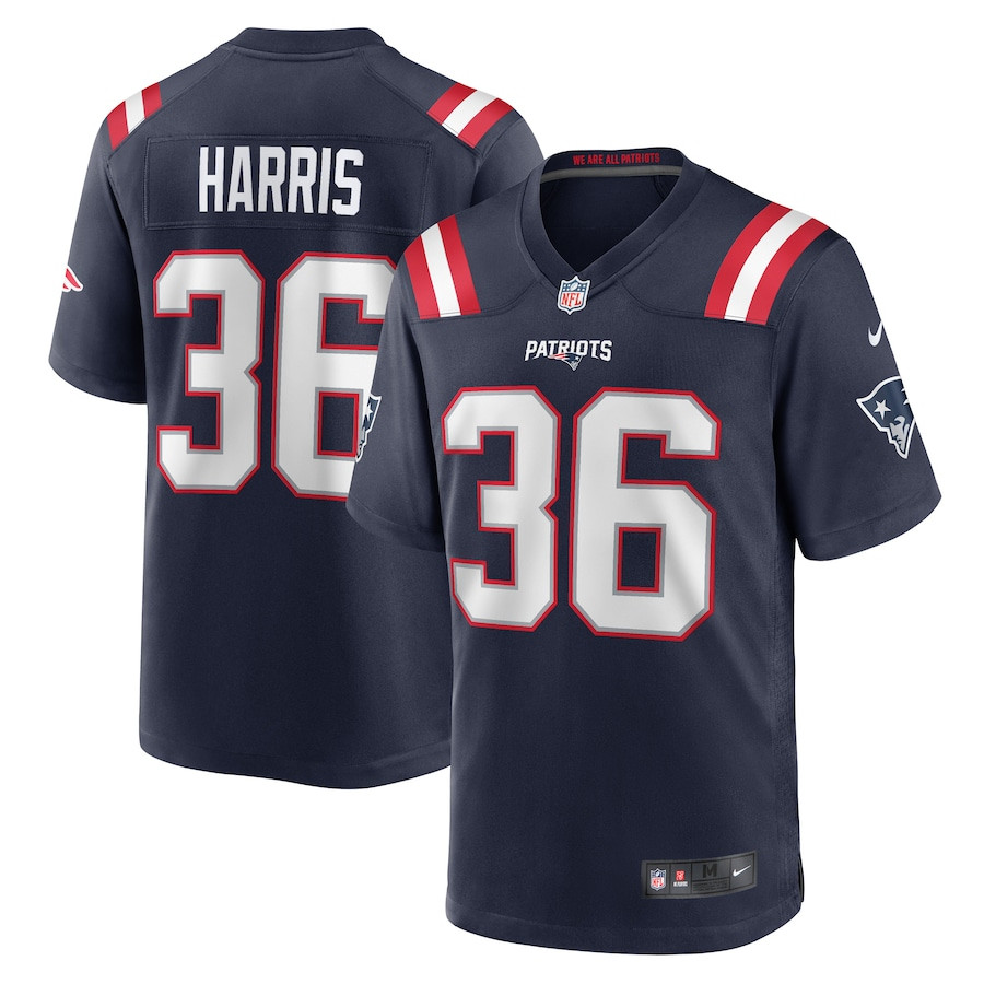Kevin Harris 36 New England Patriots Game Men Jersey - Navy JS3311 Saliibo