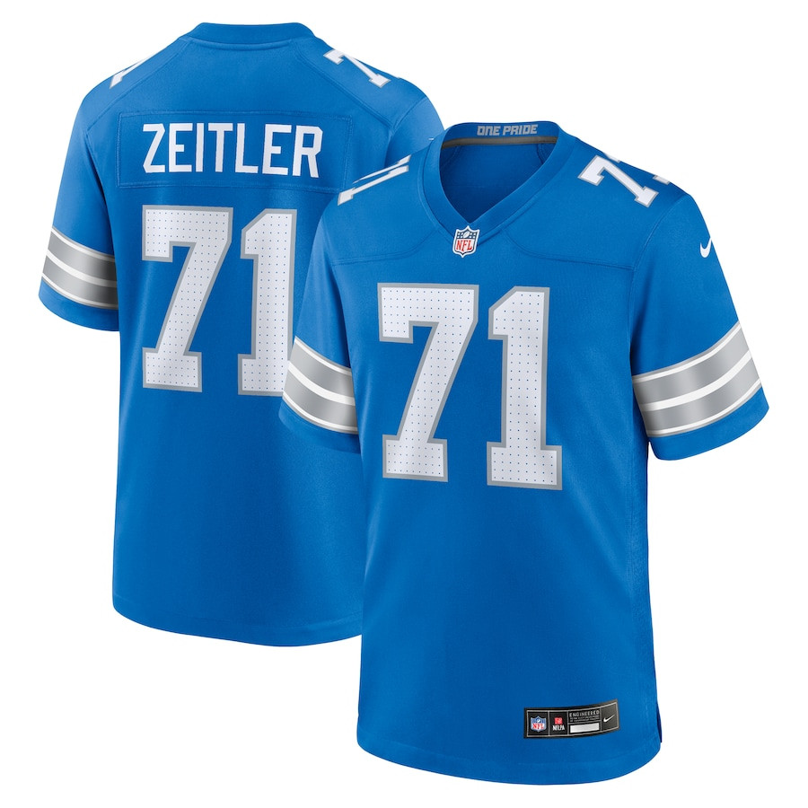 Kevin Zeitler 71 Detroit Lions Game Men Jersey - Blue JS3751 Saliibo