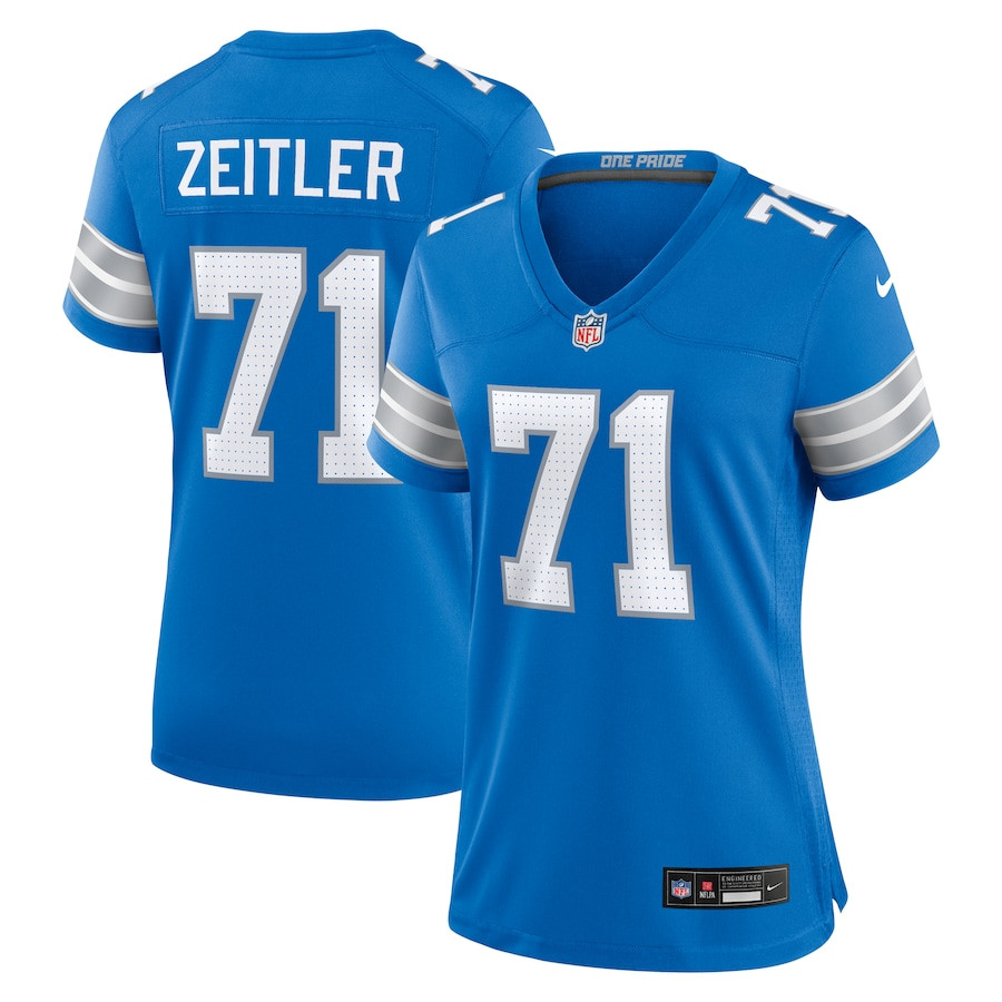 Kevin Zeitler 71 Detroit Lions Women's Game Jersey - Blue JS8132 Saliibo