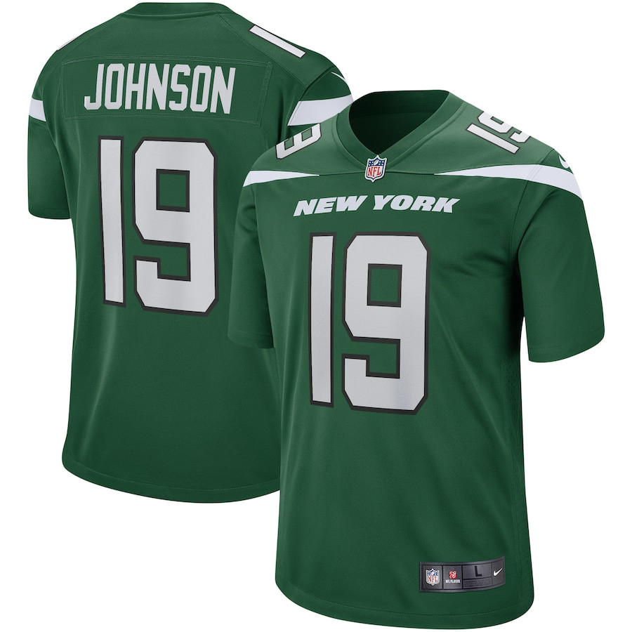 Keyshawn Johnson 19 New York Jets Men Game Retired Jersey - Gotham Green JS4388 Saliibo