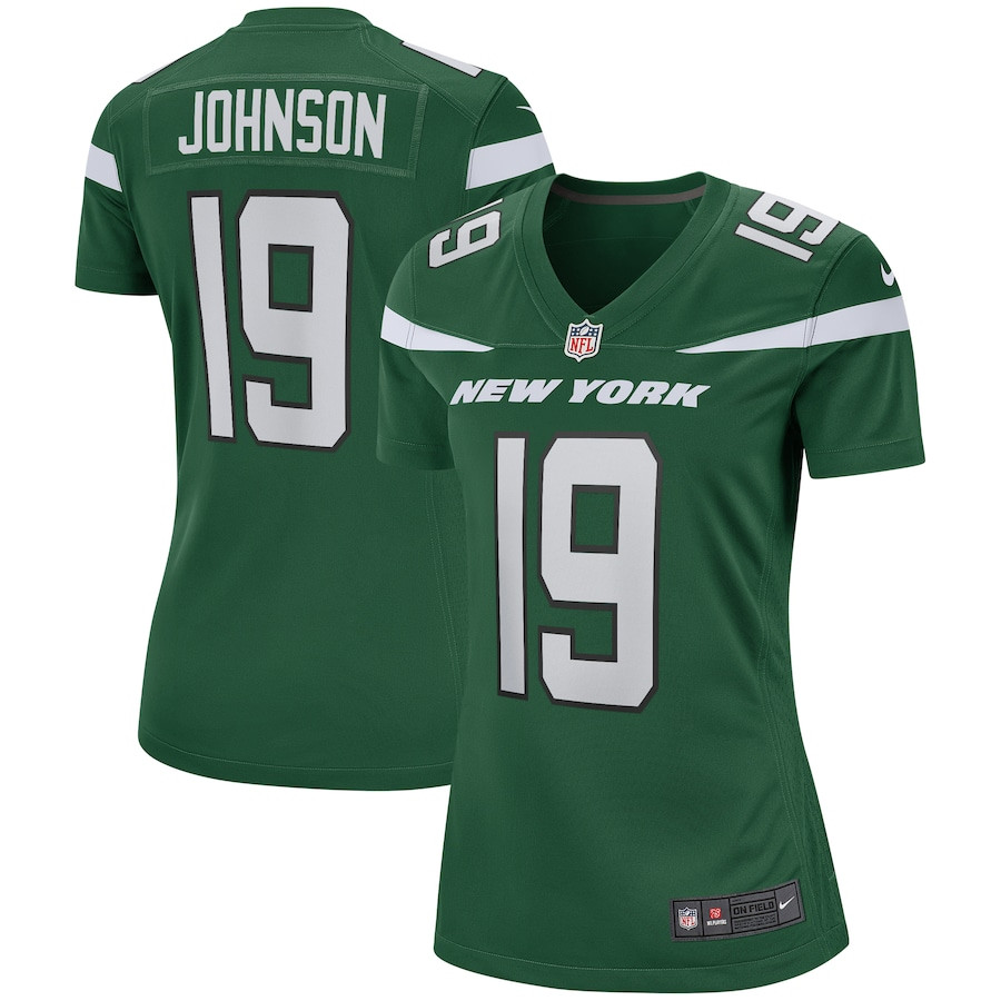 Keyshawn Johnson 19 New York Jets Women Game Retired Jersey - Gotham Green JS6435 Saliibo