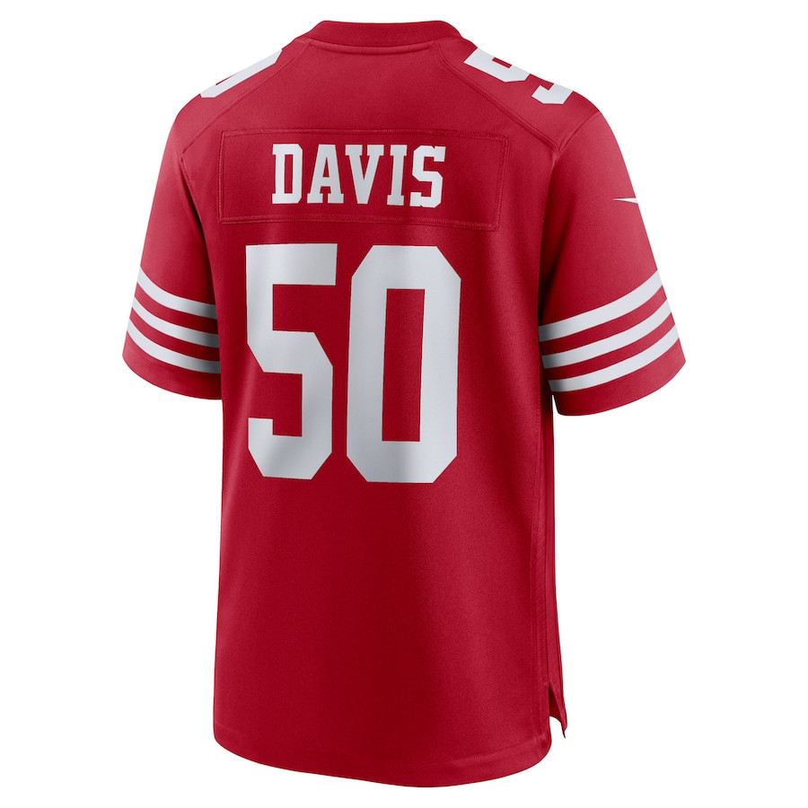 Khalil Davis 50 San Francisco 49ers Game Men Jersey - Scarlet JS6254 Saliibo - Image 3