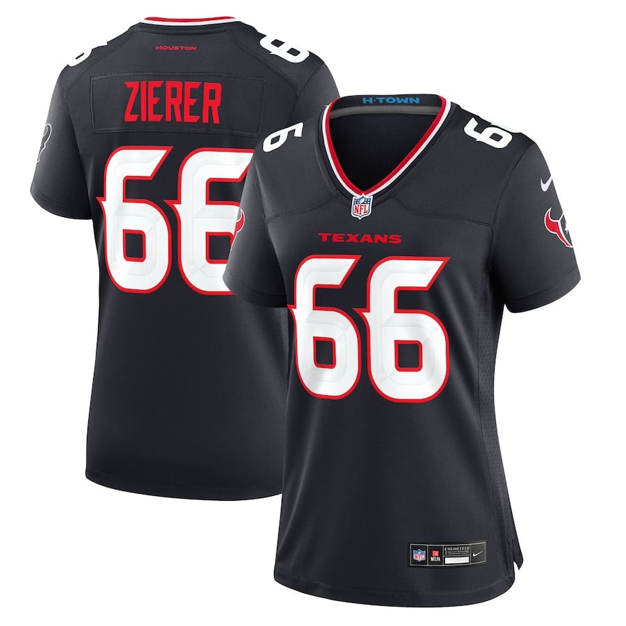 Kilian Zierer 66 Houston Texans Women's Team Game Jersey - Navy JS1810 Saliibo