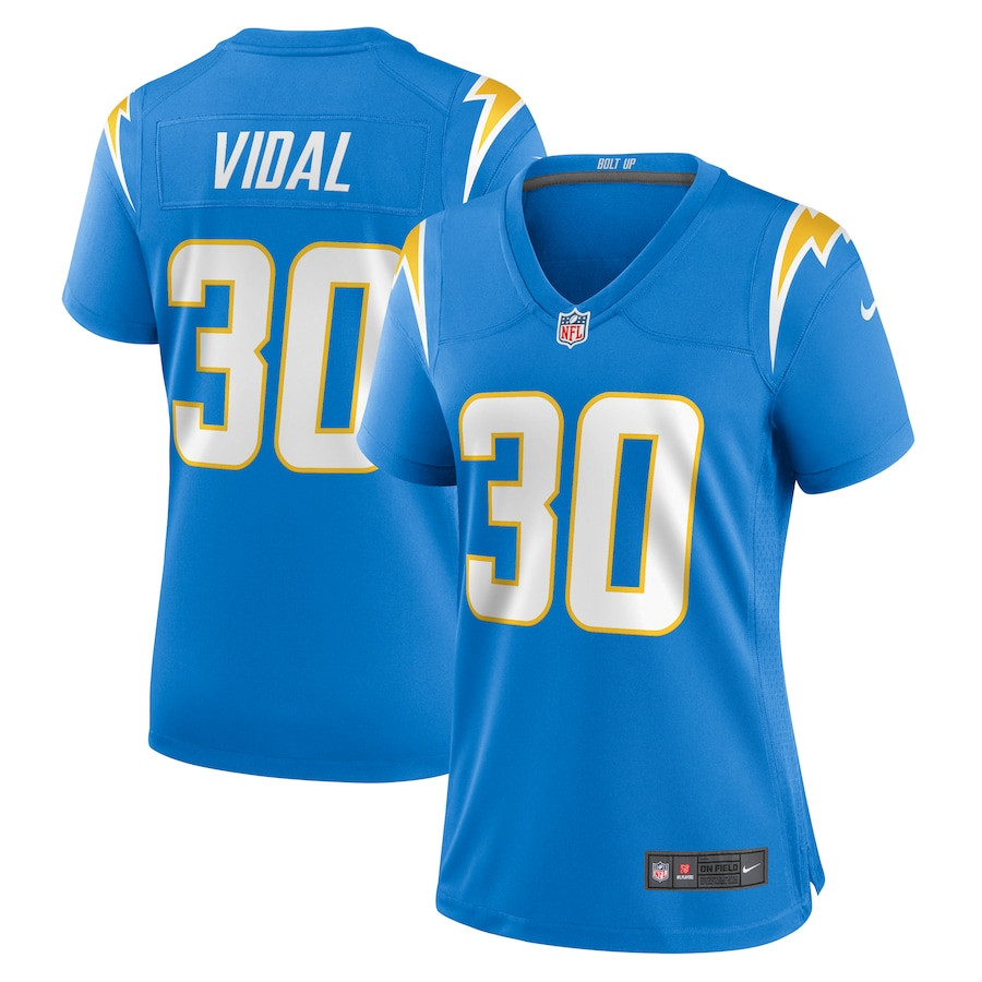 Kimani Vidal 30 Los Angeles Chargers Women's Game Jersey - Powder Blue JS8132 Saliibo