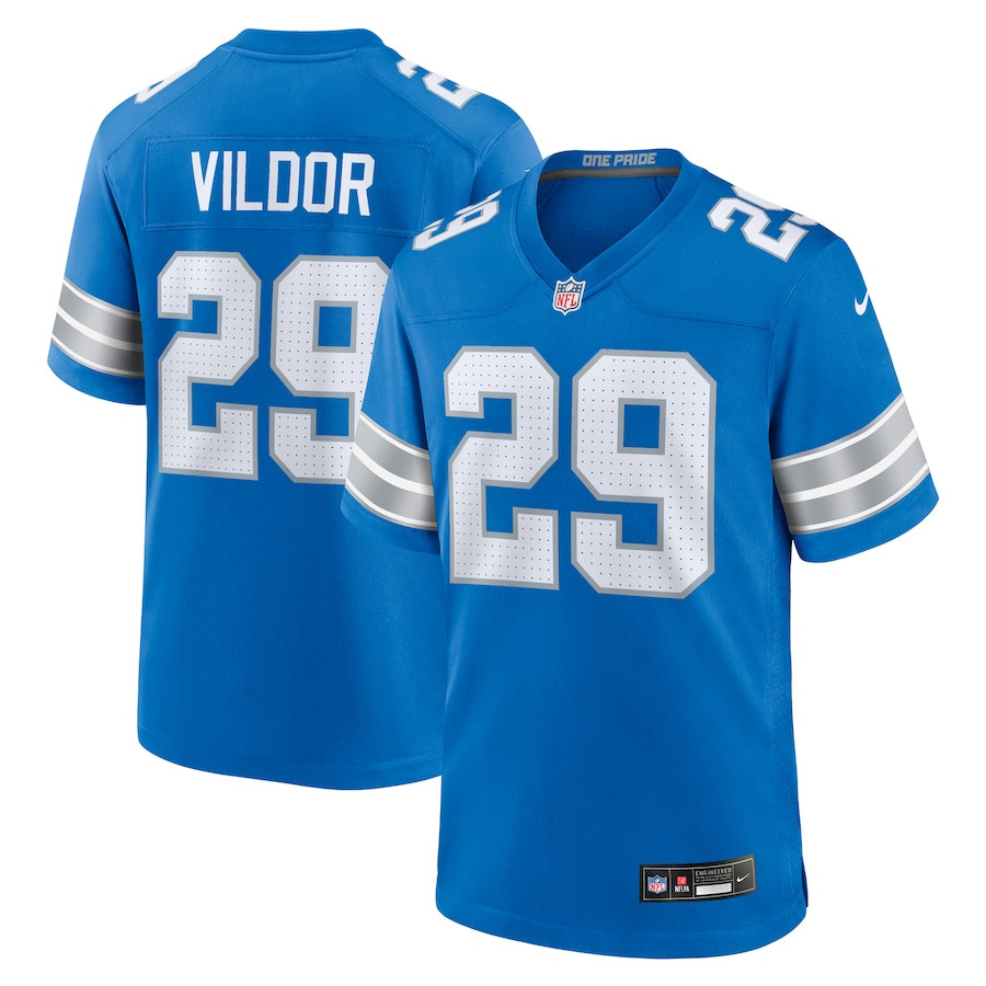 Kindle Vildor 29 Detroit Lions Team Game Men Jersey - Blue JS2546 Saliibo