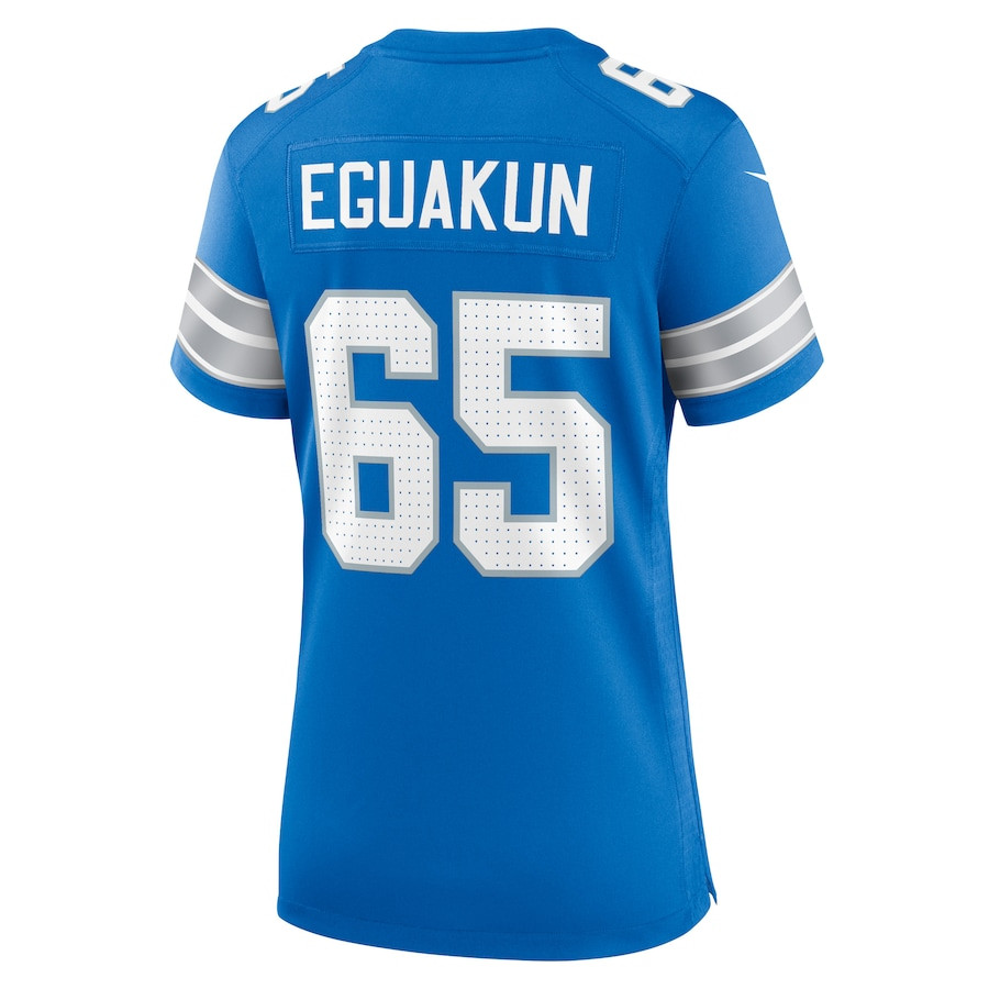 Kingsley Eguakun 65 Detroit Lions Women's Game Jersey - Blue JS6403 Saliibo - Image 3