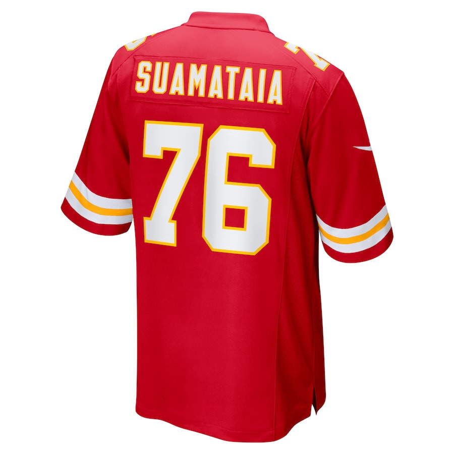 Kingsley Suamataia #76 Kansas City Chiefs Super Bowl LIX Jersey - Men's - Red JS2741 Saliibo - Image 3