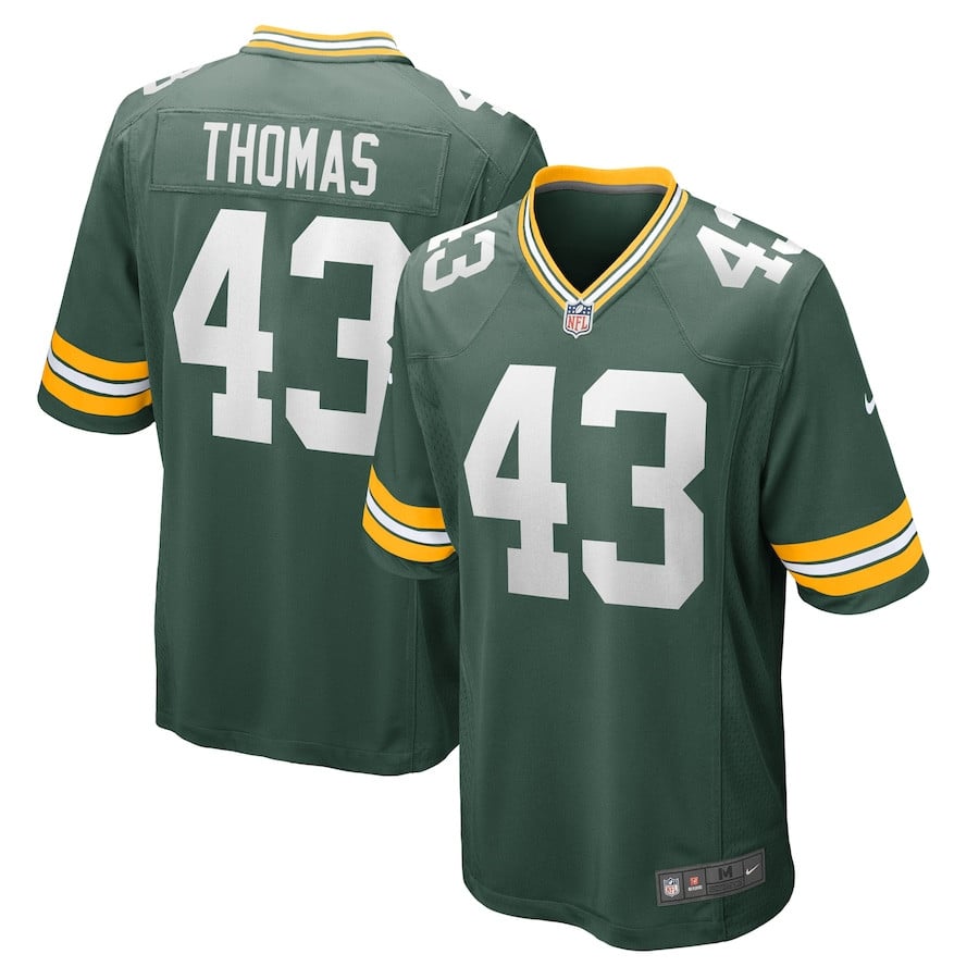Kiondre Thomas 43 Green Bay Packers Men Game Jersey - Green JS5488 Saliibo