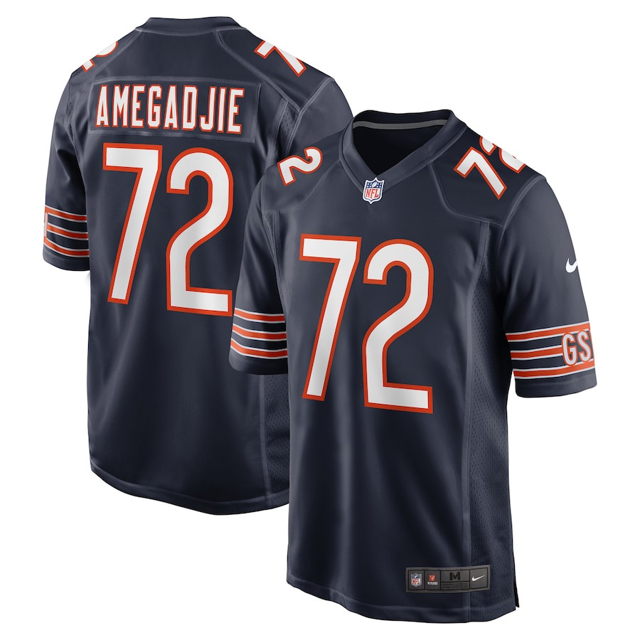 Kiran Amegadjie 72 Chicago Bears Game Men Jersey - Navy JS4214 Saliibo