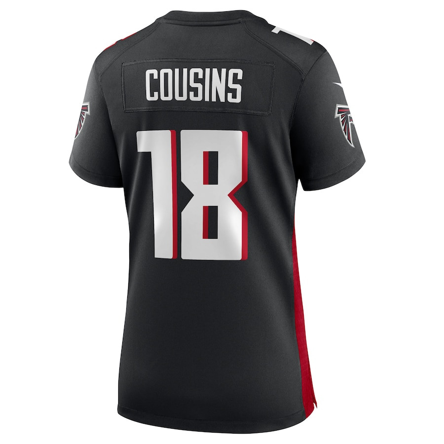 Kirk Cousins 18 Atlanta Falcons Game Women Jersey - Black JS2046 Saliibo - Image 3