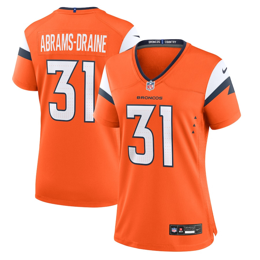 Kris Abrams-Draine 31 Denver Broncos Women's Team Game Jersey - Orange JS9093 Saliibo