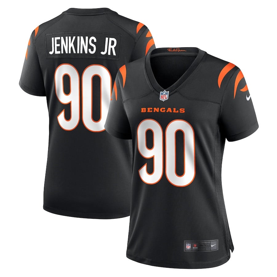 Kris Jenkins Jr. 90 Cincinnati Bengals Women's Game Jersey - Black JS7288 Saliibo