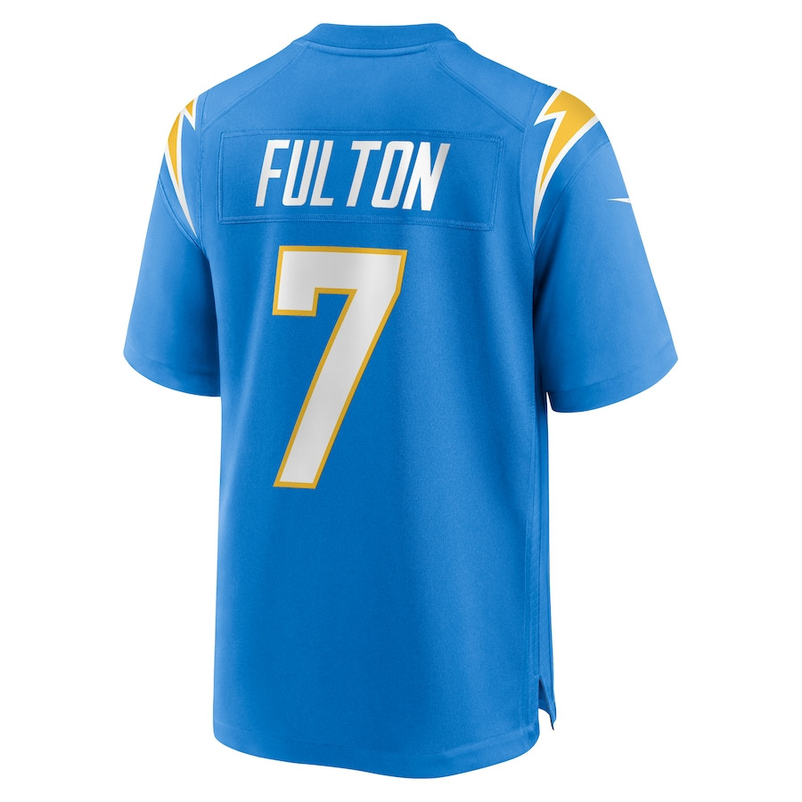 Kristian Fulton 7 Los Angeles Chargers Team Game Men Jersey - Powder Blue JS1936 Saliibo - Image 3