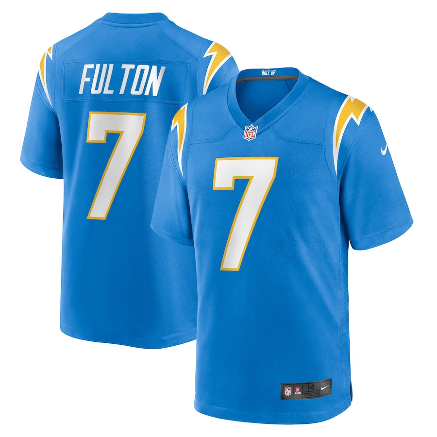 Kristian Fulton 7 Los Angeles Chargers Team Game Men Jersey - Powder Blue JS1936 Saliibo