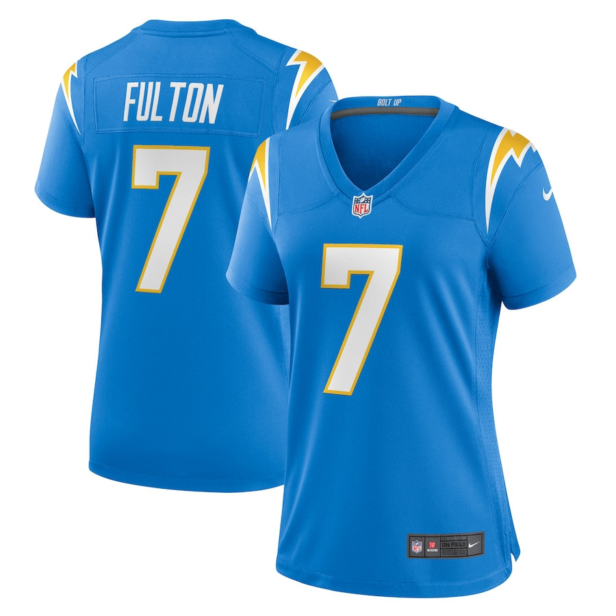 Kristian Fulton 7 Los Angeles Chargers Women's Game Jersey - Powder Blue JS9380 Saliibo