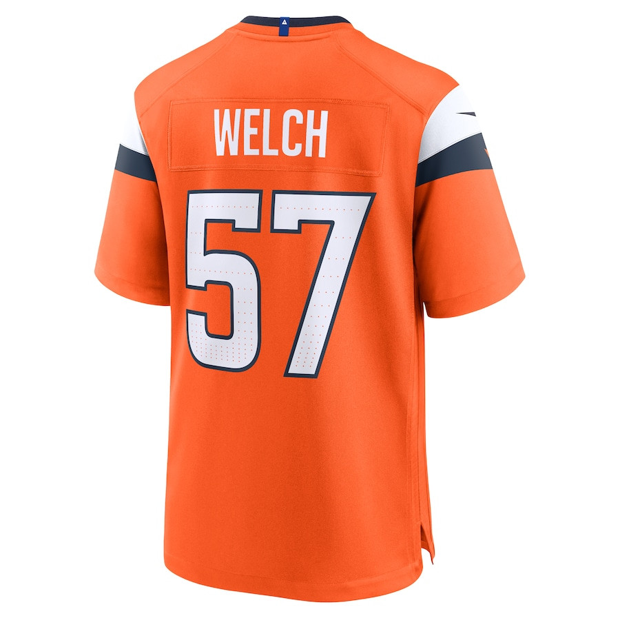 Kristian Welch 57 Denver Broncos Team Game Men Jersey - Orange JS7243 Saliibo - Image 3