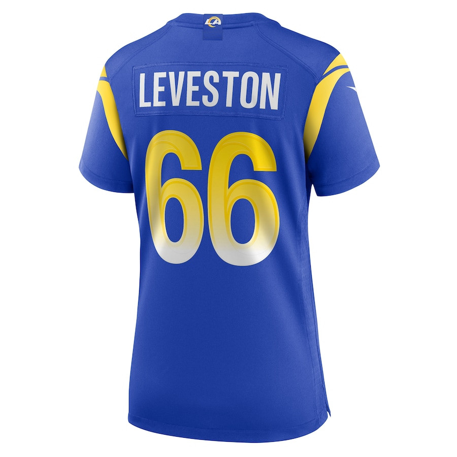 KT Leveston 66 Los Angeles Rams Game Women Jersey - Royal JS4140 Saliibo - Image 3