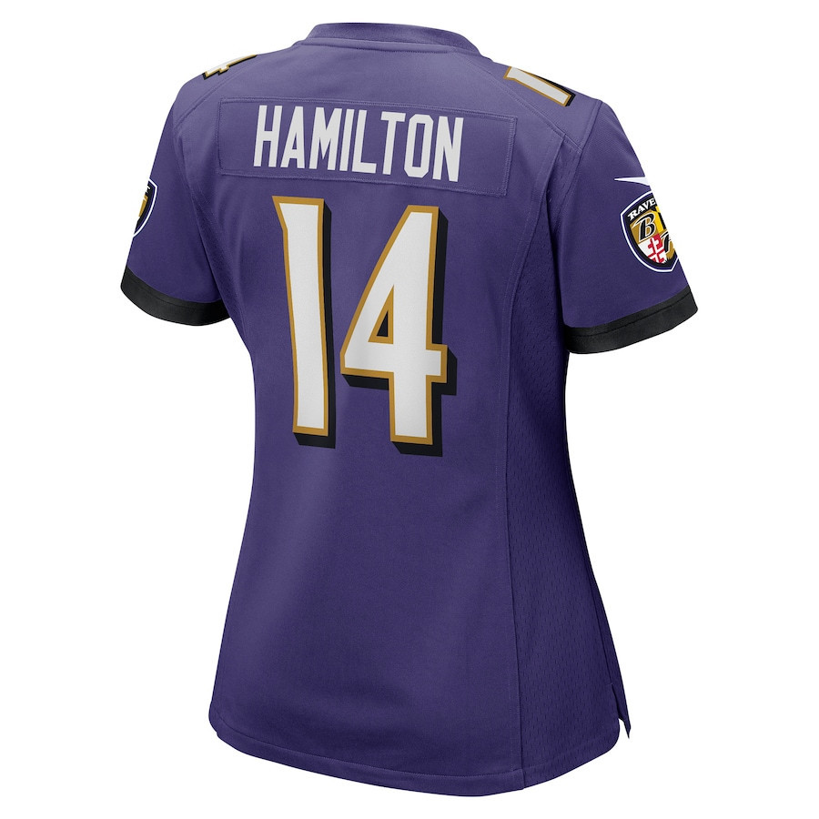 Kyle Hamilton #14 Baltimore Ravens Super Bowl LIX Women's Jersey - Purple JS8811 Saliibo - Image 3