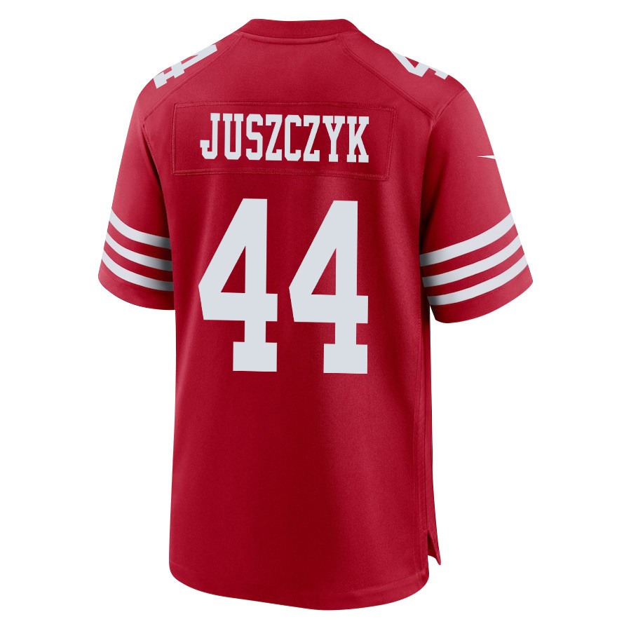Kyle Juszczyk 44 San Francisco 49ers NFC Champions Patch Game Men Jersey - Scarlet JS7120 Saliibo - Image 3