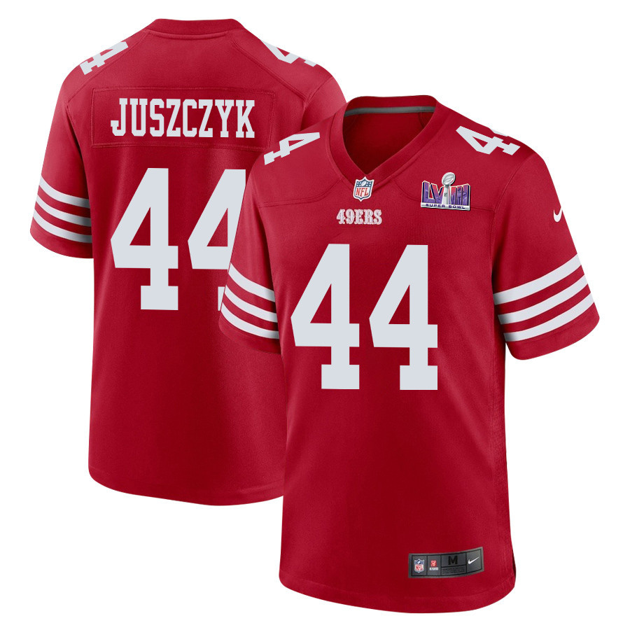 Kyle Juszczyk 44 San Francisco 49ers Super Bowl LVIII Patch Game Men Jersey - Scarlet JS5921 Saliibo