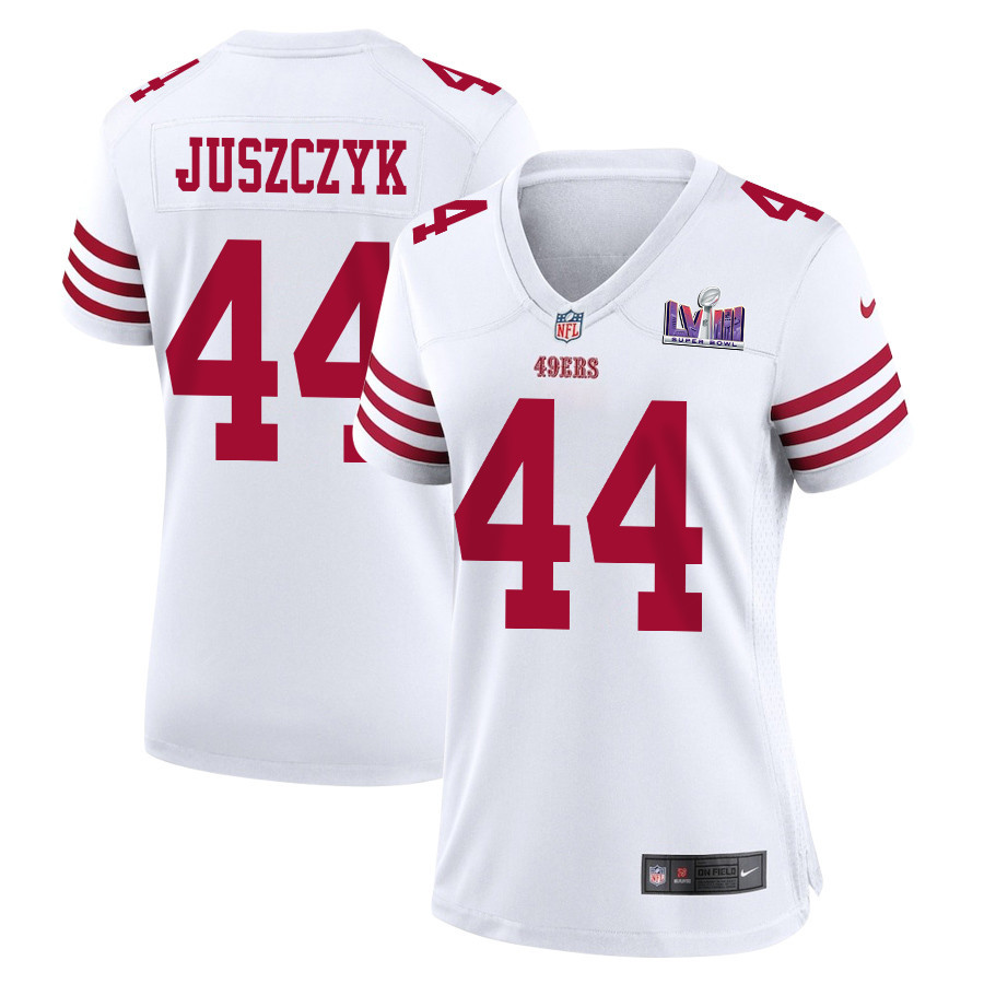 Kyle Juszczyk 44 San Francisco 49ers Super Bowl LVIII Patch Game Women Jersey - White JS2972 Saliibo
