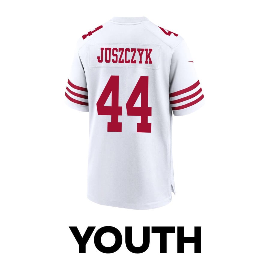 Kyle Juszczyk 44 San Francisco 49ers Super Bowl LVIII Patch Game YOUTH Jersey - White JS2223 Saliibo - Image 3