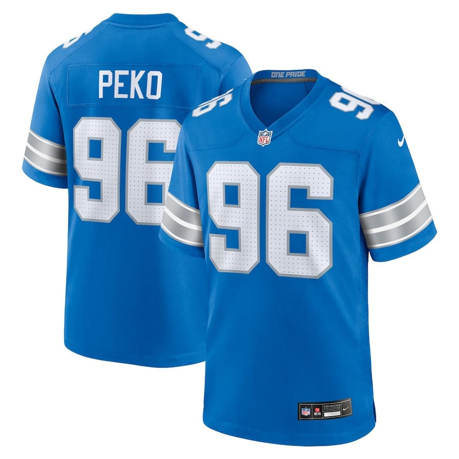 Kyle Peko 96 Detroit Lions Game Men Jersey - Blue JS6293 Saliibo